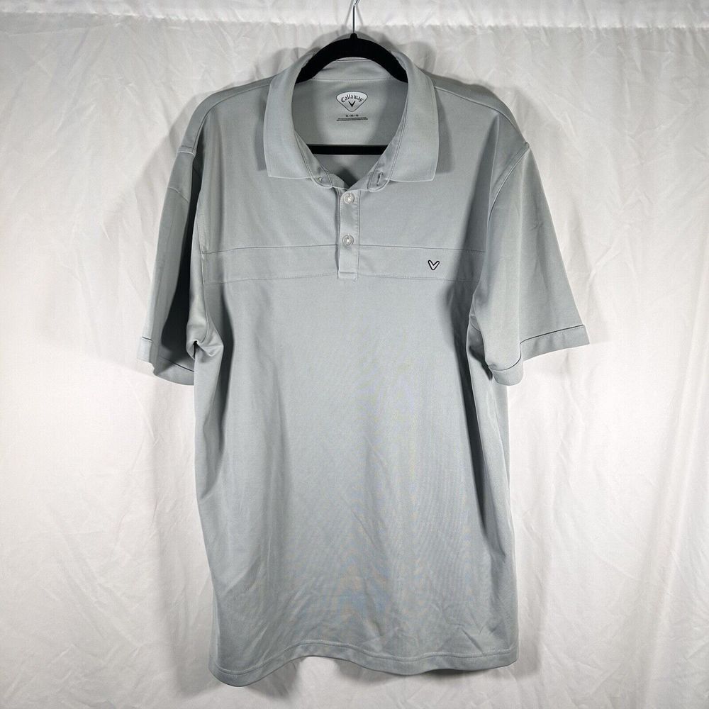 Callaway Polo Mens XL Grey Short Sleeve 1/4 Button Collared